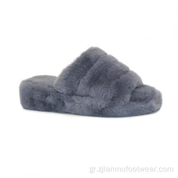 Fluffy Plush Platform Heel Slands Casual Ladies Slippers